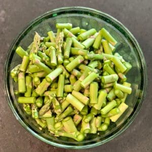 chopped asparagus