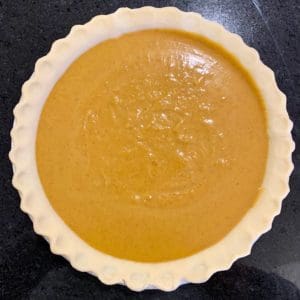 Unbaked pumpkin pie