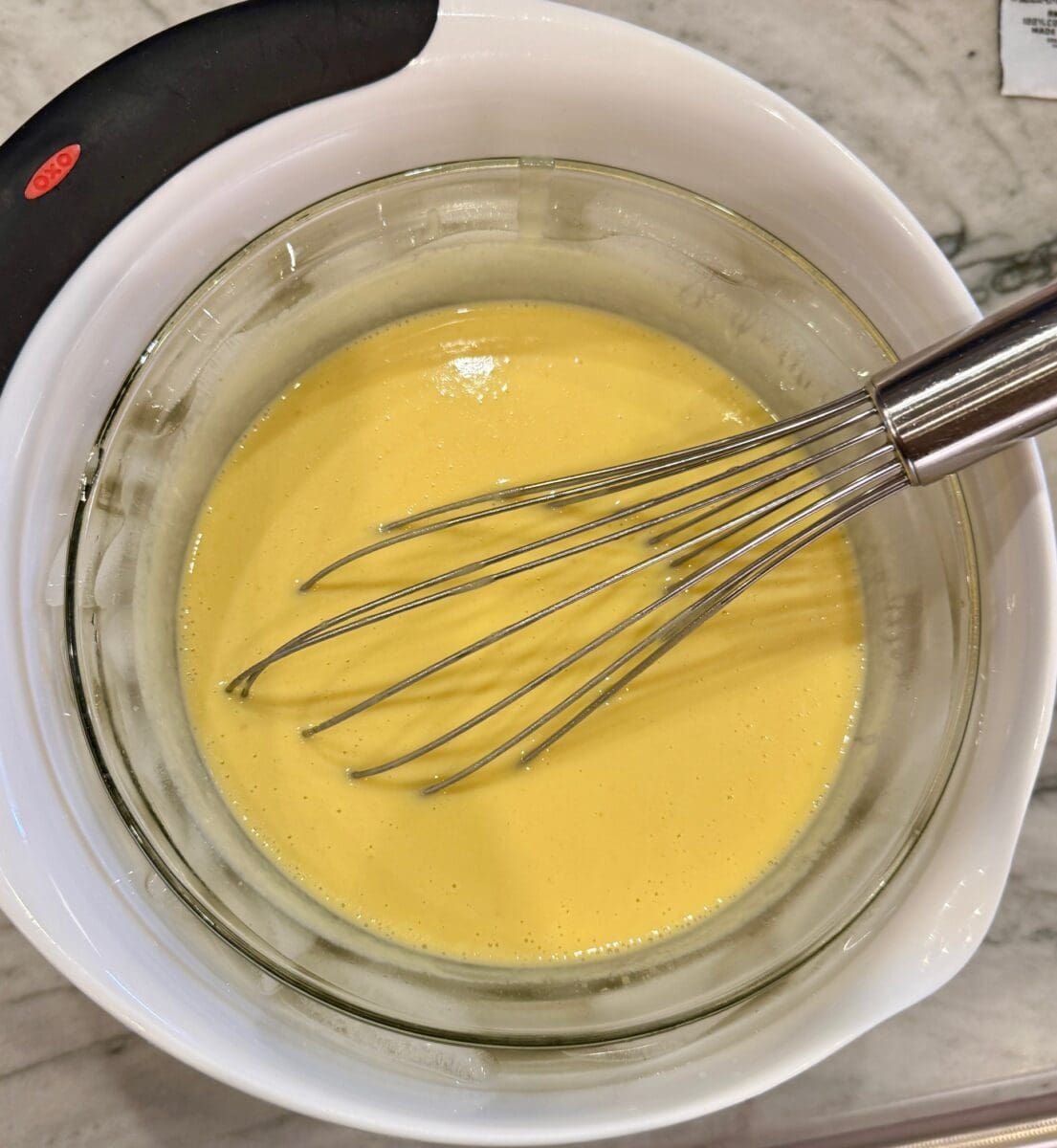 custard in ice bath