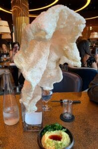 Aviary Pork Rind with corn Hummus