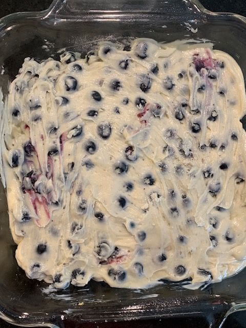 Blueberry buckle dough