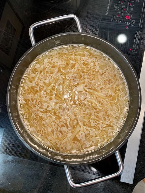 Simmering the soup