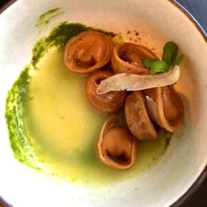 tortellini in burrata with genovese pesto