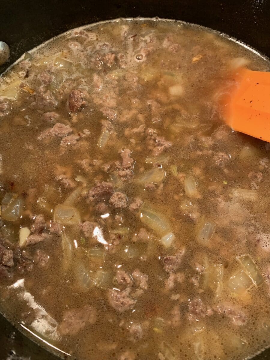 adding broth