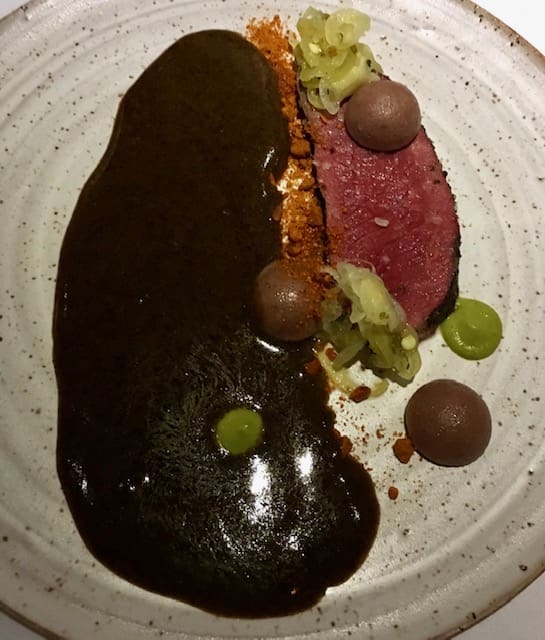 sirloin and chocolate mole