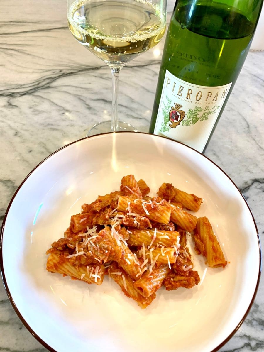 pork belly rigatoni serve