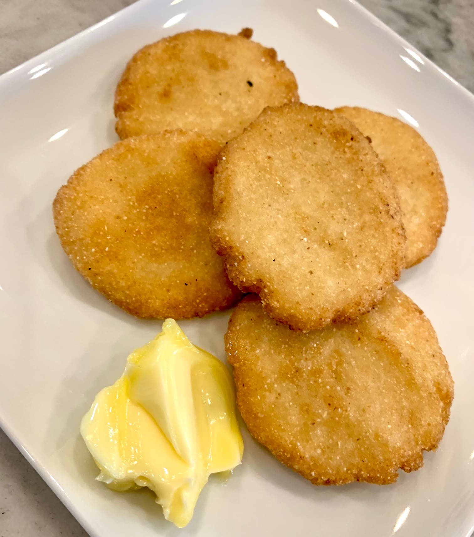 hot water cornbread with butter