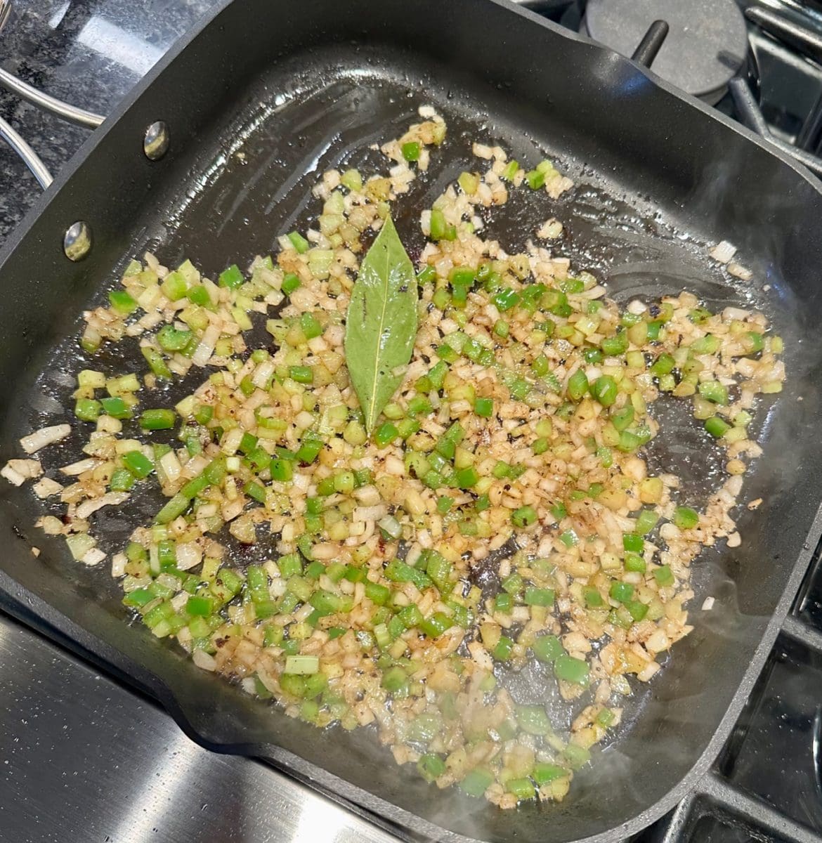 sauteed onion, bell pepper and celery