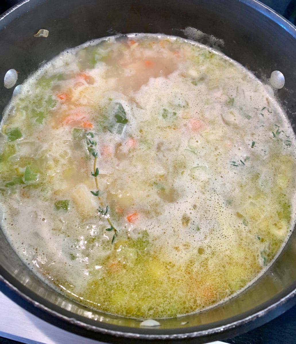 simmering soup