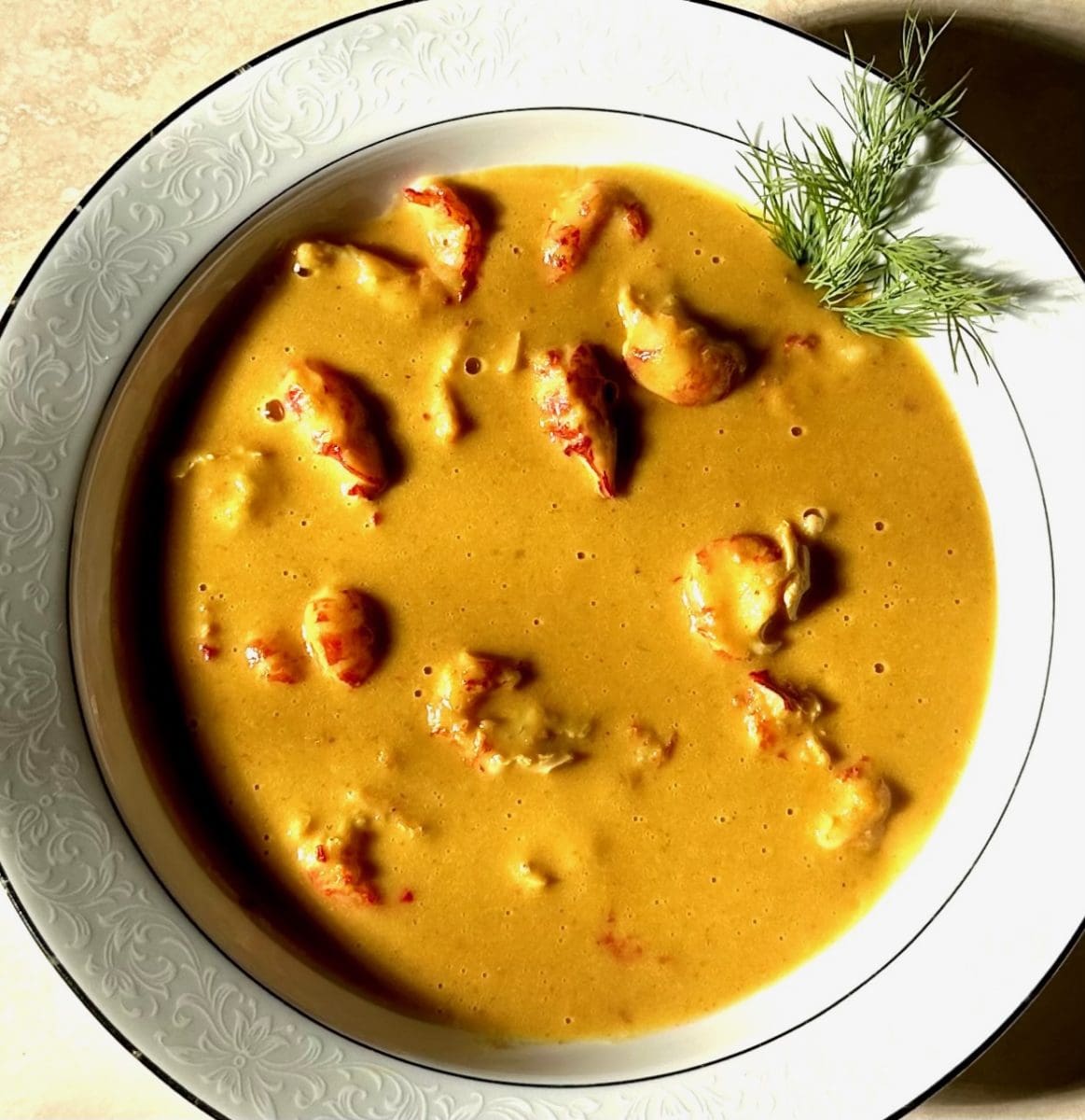 saffron crawfish bisque 1