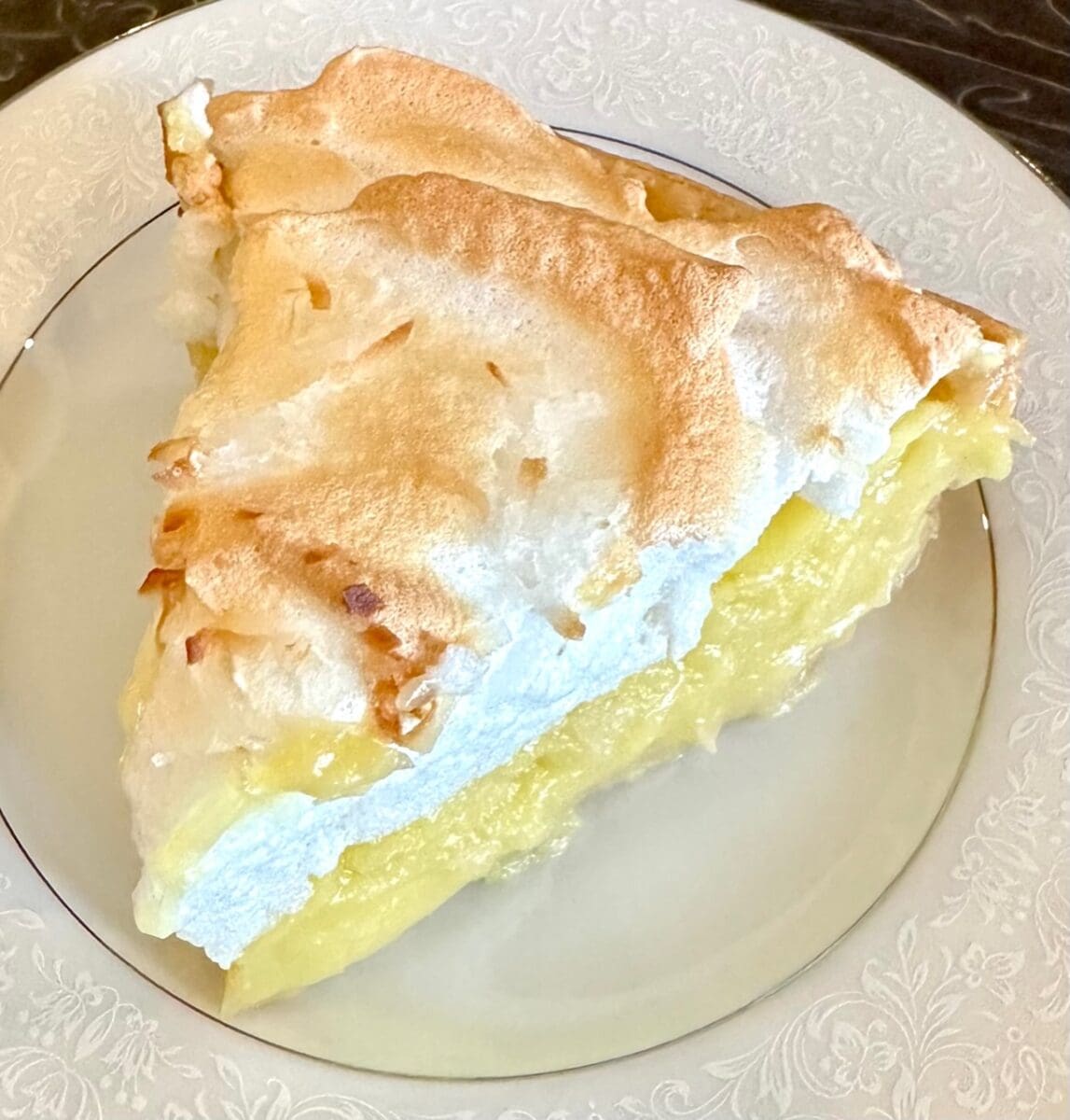 coconut cream pie sliced