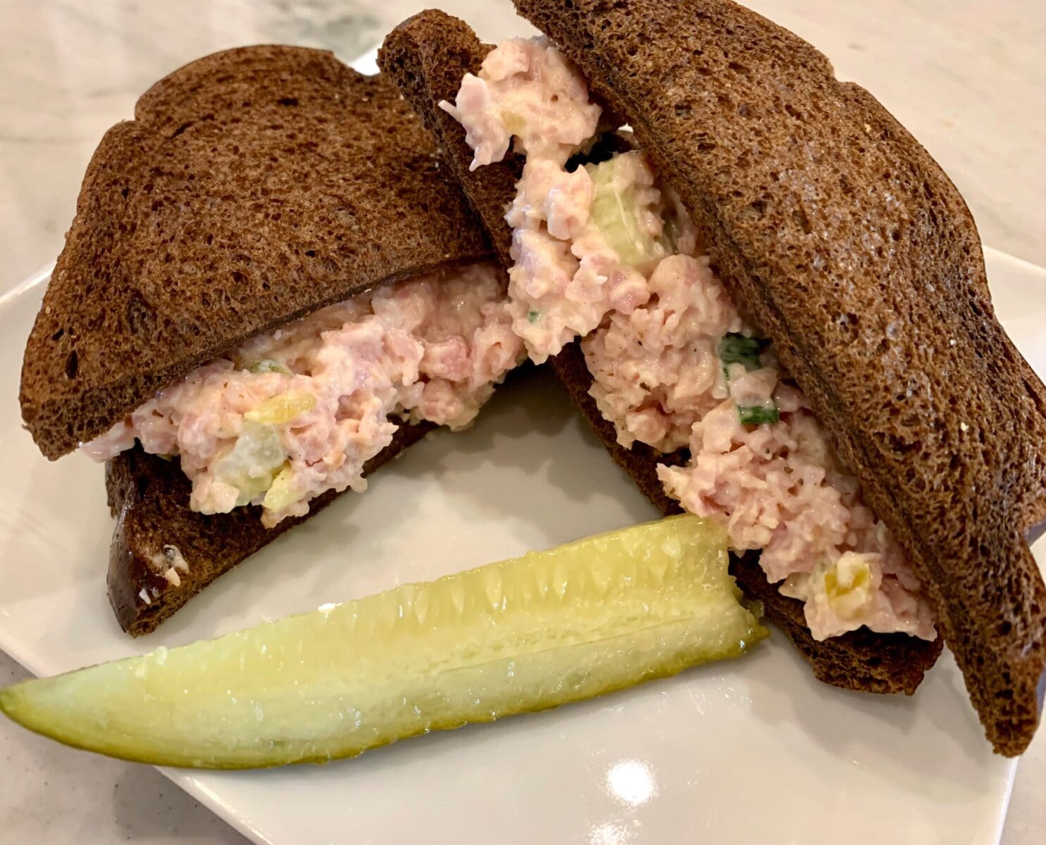 ham salad on pumpernickel