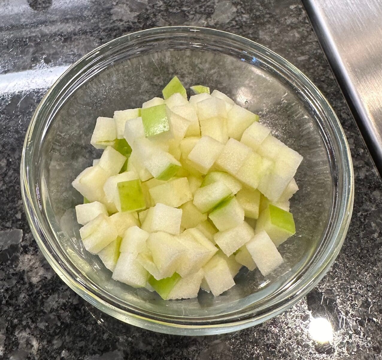 diced green apple