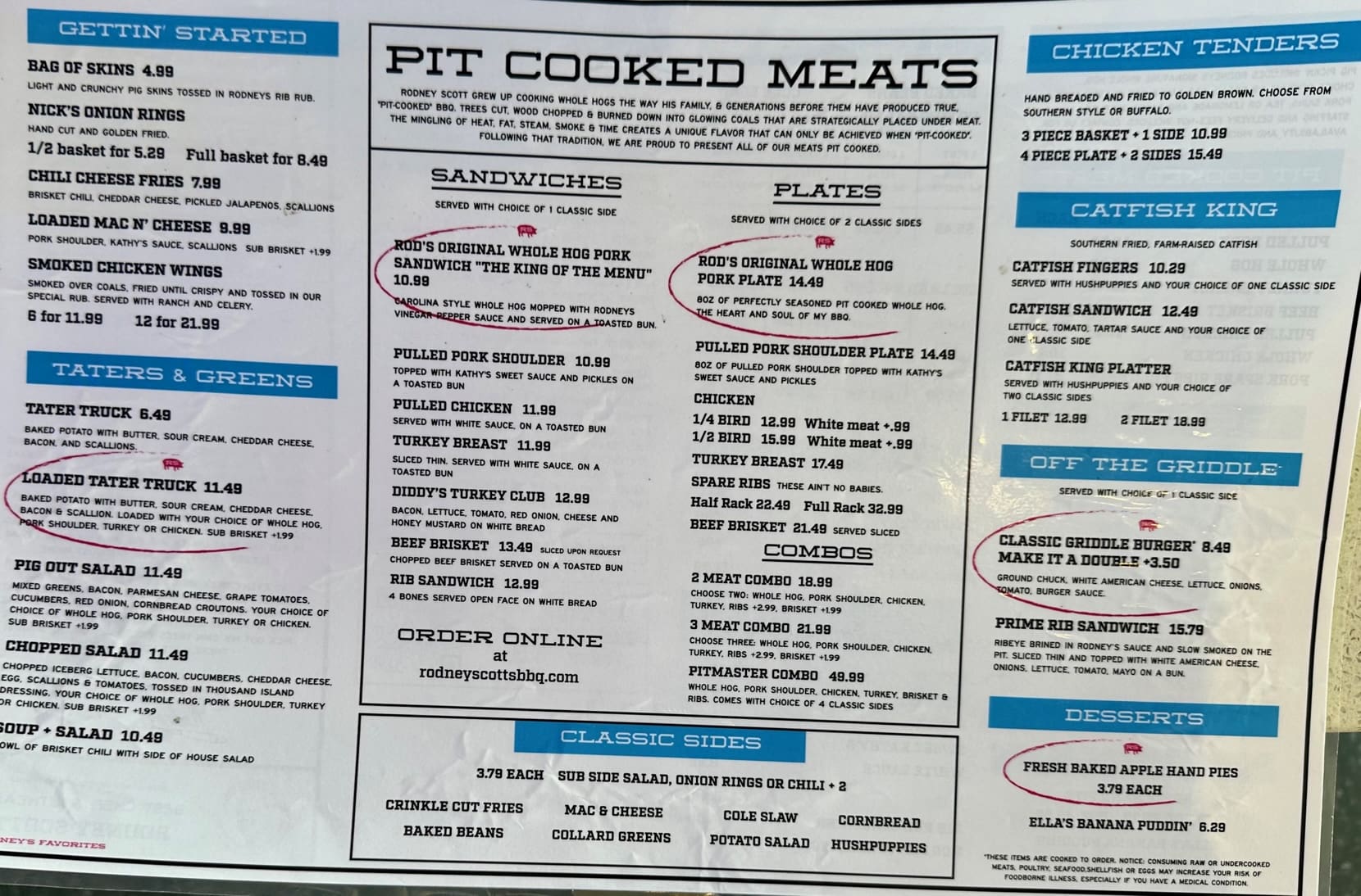 menu