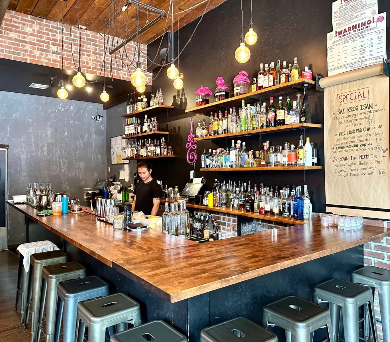 the bar