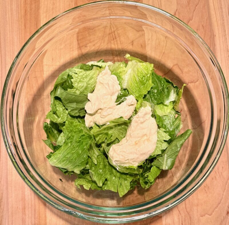mixing with romaine
